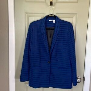 Dark blue with black stripes Kim Rogers one button jacket